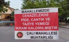 Çalı Mahallesi’nde Cenazelerde Yemek İkramı Kaldırıldı