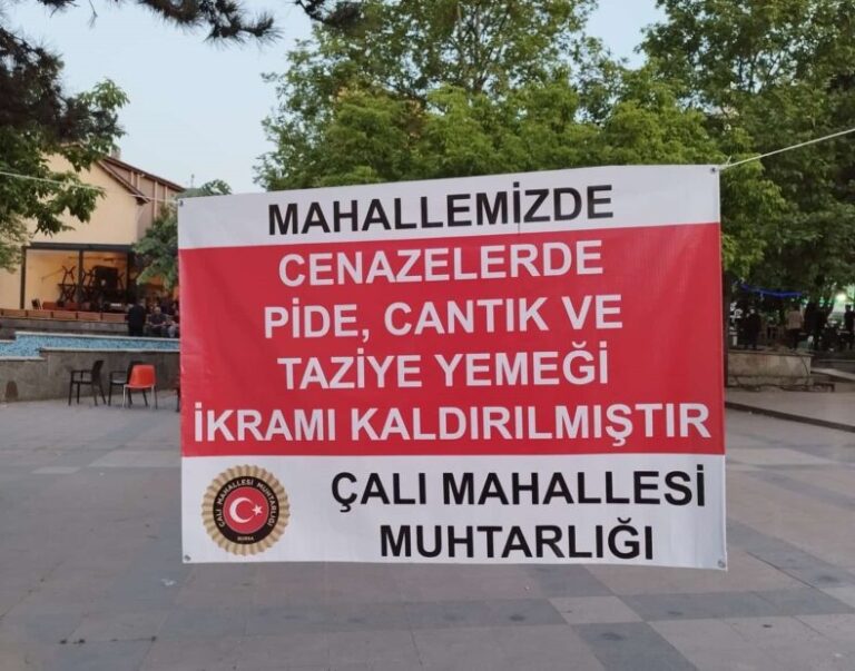 Çalı Mahallesi’nde Cenazelerde Yemek İkramı Kaldırıldı