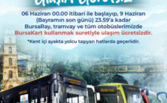 Bursa’da Kurban Bayramı boyunca ulaşım ücretsiz