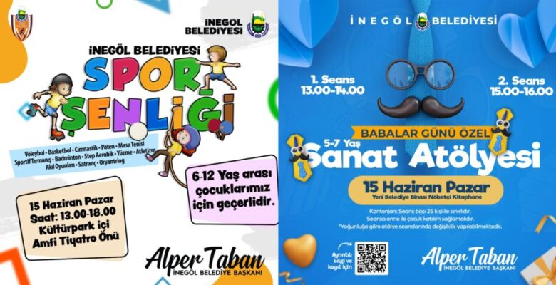 İNEGÖL BELEDİYESİ’NDEN BABALAR GÜNÜNDE İKİ AYRI ETKİNLİK