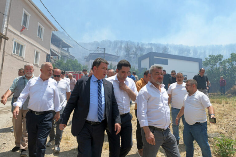Başkan Aydın İsmetiye’deki yangın bölgesinde