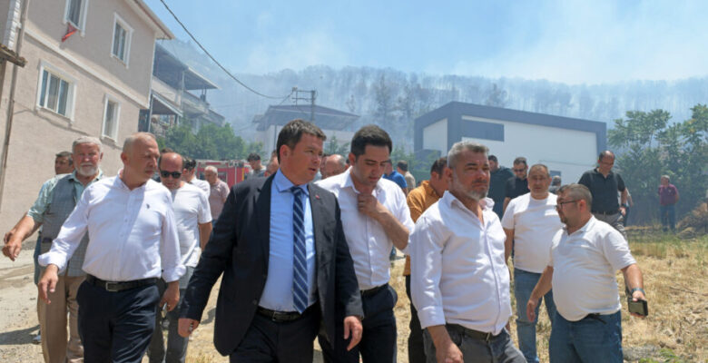 Başkan Aydın İsmetiye’deki yangın bölgesinde