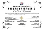 Gemlik Ticaret ve Sanayi Odası Kurban Bayramınızı Kutlar