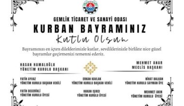 Gemlik Ticaret ve Sanayi Odası Kurban Bayramınızı Kutlar