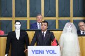SAADET PARTİSİ LİDERİ MAHMUT ARIKAN, KÜRSÜYE ‘GELİN VE DAMAT’LA ÇIKTI!