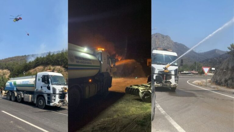 İNEGÖL BELEDİYESİ’NDEN YANGIN BÖLGESİNDEKİ SÖNDÜRME ÇALIŞMALARINA DESTEK