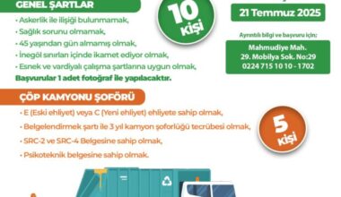 İNEGÖL BELEDİYESİ 15 PERSONEL ALACAK