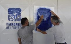 Karacabey Belediyesi Destek Hizmetleri Müdürlüğü çalışıyor