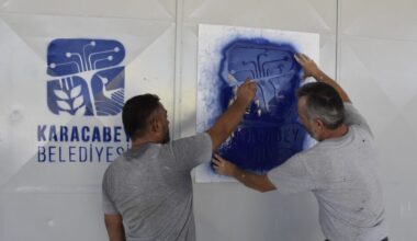 Karacabey Belediyesi Destek Hizmetleri Müdürlüğü çalışıyor