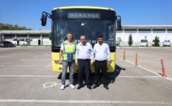 ADIYAMAN BELEDİYESİ’NE HİBE EDİLEN OTOBÜS YOLA ÇIKTI