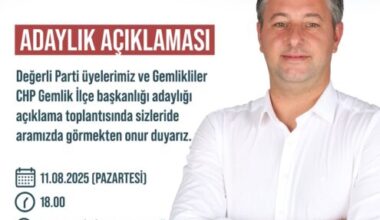 CHP Gemlik İlçe Başkanlığı için Genç Aday Suat Ülgen Sahaya İndi