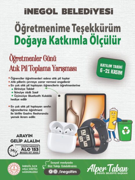 İNEGÖL BELEDİYESİ’NDEN ÖĞRETMENLER GÜNÜ İÇİN KAMPANYA