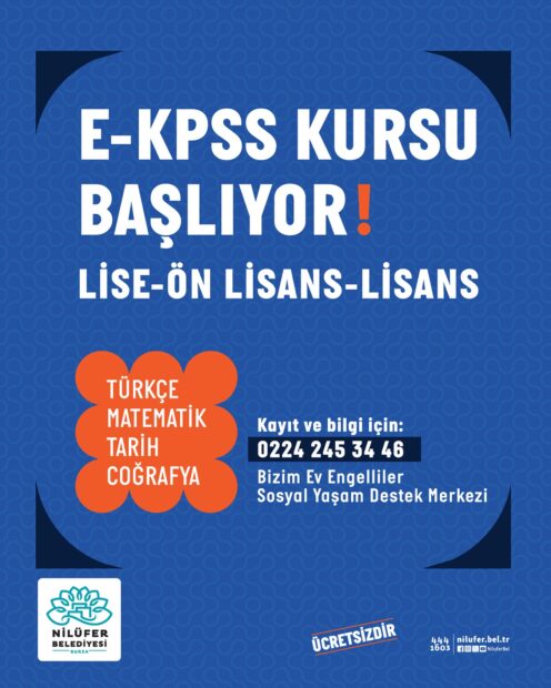 Nilüfer Belediyesi’nden engelli bireylere ücretsiz E-KPSS kursu