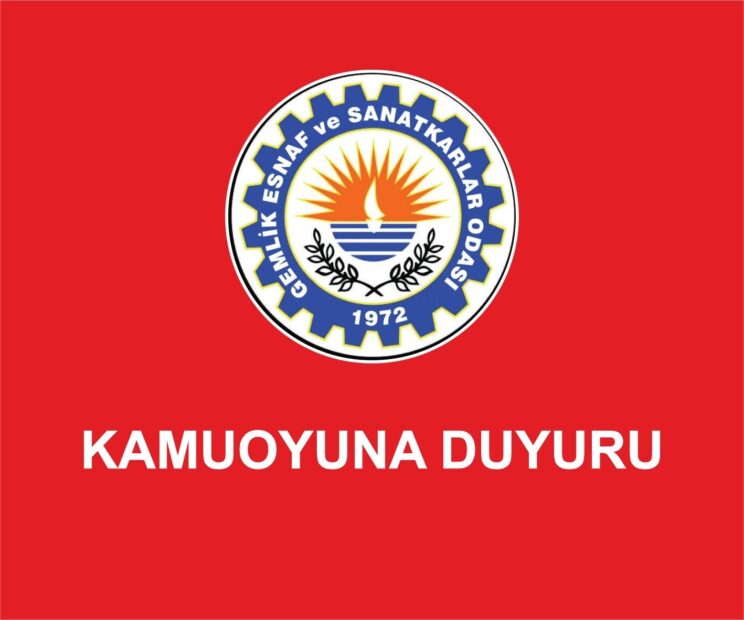 GEMLİK ESNAF VE SANATKARLAR ODASINDAN KAMUOYUNA YÖNELİK ÖNEMLİ AÇIKLAMA