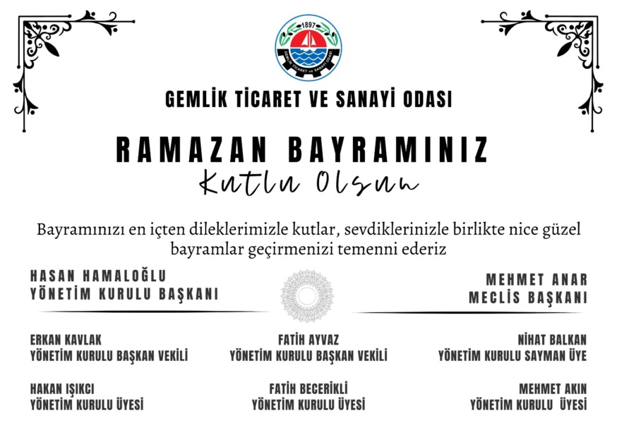 Gemlik Ticaret ve Sanayi Odasından Bayram Mesajı