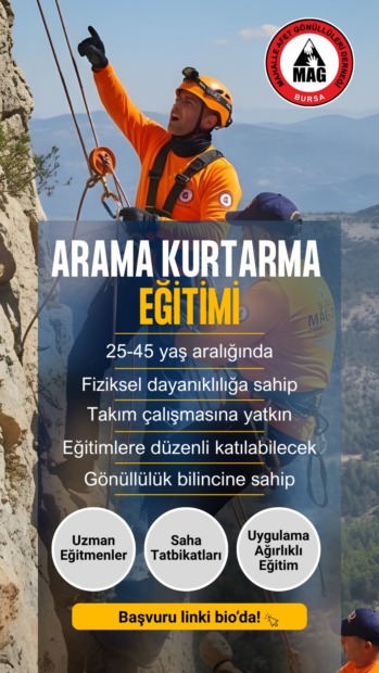 Bursa Mag-Der Yeni Arama Kurtarma Gönüllüleri Yetiştiriyor
