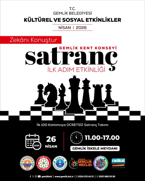 GEMLİK KENT KONSEYİ “SATRANÇTA İLK ADIM” ETKİNLİĞİ DÜZENLENİYOR