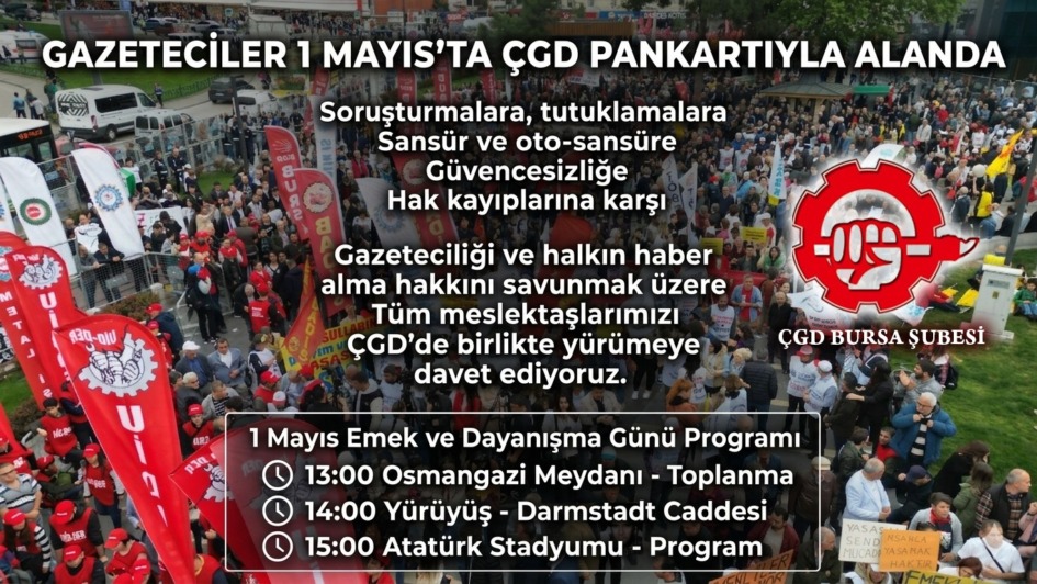 Gazeteciler 1 Mayıs’ta ÇGD pankartıyla alanda