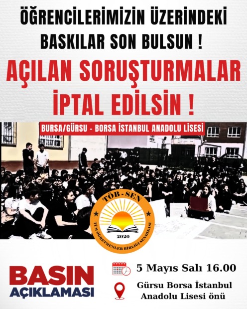 Sendikalardan Ortak Açıklama; “Öğrencilerin Üzerindeki Baskılar Son Bulsun!”